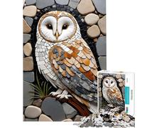 Rompecabezas de 1000 Piezas para Adolescentes Mosaico de Piedra Arte de búho Actividades Divertidas en casa desafío exigente Juego práctico Apto para Mayores de 14 años 38x52cm