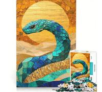 Rompecabezas de 1000 Piezas para Adolescentes Mosaico de Serpiente Zafiro Arte del Desierto Juguetes de Bricolaje Mejora la Memoria con Piezas de Formas aleatorias Que encajan Perfectamente 50x75cm