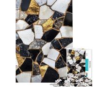 Rompecabezas de 1000 Piezas para Adolescentes Mosaico en Blanco Negro y Dorado Juegos relajantes para Adolescentes análisis y lógica Regalos de cumpleaños y únicos (tamaño 38x26cm)