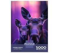 Rompecabezas De 1000 Piezas para Adolescentes Mother Moose and Calf Rompecabezas para Adultos Juegos Familiares Decoración del Hogar Regalos Y Cumpleaños Únicos 52x38cm/1000pcs