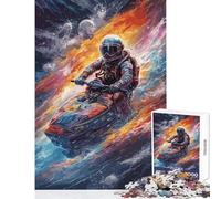 Rompecabezas de 1000 Piezas para Adolescentes Moto acuática Astronauta Planetas Juegos Divertidos desafío difícil Juguetes de Bricolaje colección de Artistas Bellas Artes (38x52cm)