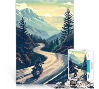 Rompecabezas de 1000 Piezas para Adolescentes Motocicleta de montaña Juegos Juguetes Regalo con póster a Juego y Hoja de Trivia 52x38cm