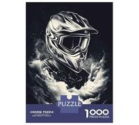Rompecabezas De 1000 Piezas para Adolescentes Motocross Helmet Art Print Rompecabezas para Adolescentes Juego De Ingenio Una Obra De Arte Diversión En Casa Actividades, 38x26cm/1000pcs