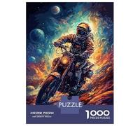 Rompecabezas De 1000 Piezas para Adolescentes Motorcycle Astronaut Space Rompecabezas para Adultos Juegos Divertidos Desafío Difícil para Cumpleaños, Navidad 38x26cm/1000pcs