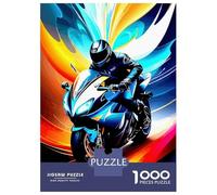 Rompecabezas De 1000 Piezas para Adolescentes Motorcycle Rider in Motion Rompecabezas Juegos Relajantes Decoración De Pared Regalos para Amigos Y Familiares 38x26cm/1000pcs