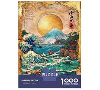 Rompecabezas De 1000 Piezas para Adolescentes Mount Fuji and The Great Wave Rompecabezas para Adultos Juegos Relajantes Vacaciones En Casa Matar El Tiempo Desafiante De Completar 52x38cm/1000pcs
