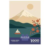 Rompecabezas De 1000 Piezas Para Adolescentes Mount Fuji Poster - Minimalist Japanese Wall Art, Cherry Blossom & Mountain Landscape Print Rompecabezas Para Adultos Juguetes Antiestrés Regalos De Desaf