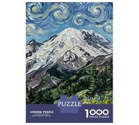 Rompecabezas De 1000 Piezas Para Adolescentes Mount Rainier Impressionist Landscape Painting Rompecabezas Para Adultos Juegos De Relajación Desafío Difícil Regalo De Cumpleaños, Regalos, 70x50cm/1000p