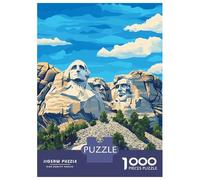 Rompecabezas De 1000 Piezas para Adolescentes Mount Rushmore National Memorial Rompecabezas para Adultos Juego De Ingenio Ensamblaje De Patrones Desafiante De Completar 38x26cm/1000pcs