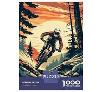 Rompecabezas De 1000 Piezas para Adolescentes Mountain Biker Downhill at Sunset Rompecabezas para Adultos Juguetes Antiestrés Desafío Difícil Desafiante De Completar 52x38cm/1000pcs