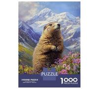 Rompecabezas De 1000 Piezas para Adolescentes Mountain Marmot's Gaze Rompecabezas para Adultos Juegos Relajantes Mejora La Memoria Ayuda A Ejercitar El Cerebro 38x26cm/1000pcs