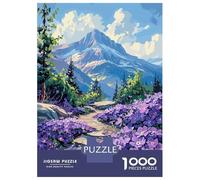 Rompecabezas De 1000 Piezas para Adolescentes Mountain Path with Purple Flowers Rompecabezas para Adultos Juguetes DIY Pero Divertidos Y Humorísticos Cumpleaños 38x26cm/1000pcs