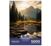 Rompecabezas De 1000 Piezas para Adolescentes Mountain River Sunset Landscape Rompecabezas Juegos Relajantes Análisis Y Lógica Juego Desafiante Regalos 38x26cm/1000pcs