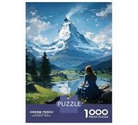 Rompecabezas De 1000 Piezas para Adolescentes Mountain Serenity A Woman'S Journey to Nature's Embrace Rompecabezas para Adolescentes Juego Familiar Mejora La Memoria Cumpleaños Y Na