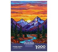 Rompecabezas De 1000 Piezas para Adolescentes Mountain Sunset River Rompecabezas para Adultos Juegos Relajantes Ensamblaje De Patrones Regalos De Cumpleaños Y Únicos 38x26cm/1000pcs
