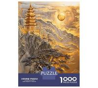 Rompecabezas De 1000 Piezas para Adolescentes Mountain Temple Majesty Rompecabezas para Adultos Juguetes Antiestrés Decoración del Hogar Gran Regalo para Jugar 52x38cm/1000pcs