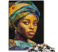Rompecabezas de 1000 Piezas para Adolescentes, Mujer Africana 14+ años, Juego de Preguntas, Actividades Divertidas en casa, Regalo de cumpleaños, Regalos de Viaje, 26x38cm