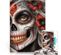 Rompecabezas de 1000 Piezas para Adolescentes Mujer Calavera de azúcar Juego de ingenio Cada Pieza es única: un desafiante y Divertido Juego Familiar 75x50cm