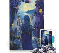 Rompecabezas de 1000 Piezas para Adolescentes Mujer Caminando hacia el mar Juegos educativos Carrera de Velocidad de Manos colección de Artistas Bellas Artes 38x26cm