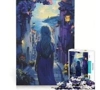 Rompecabezas de 1000 Piezas para Adolescentes Mujer Caminando hacia el mar Juegos educativos Carrera de Velocidad de Manos colección de Artistas Bellas Artes 38x52cm