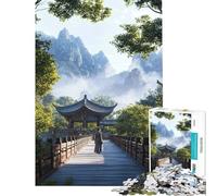 Rompecabezas de 1000 Piezas para Adolescentes Mujer Caminando sobre un Puente en China Rompecabezas para Adultos Juguetes para armar Ideal para Pasar el Tiempo en casa Juego desafiante Regalos