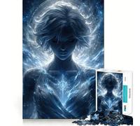 Rompecabezas de 1000 Piezas para Adolescentes Mujer Celestial en Azul,Energía,Articulaciones Finas,Divertido,Juego de ingenio,Juego Acogedor,Regalo de cumpleaños (38x52cm)