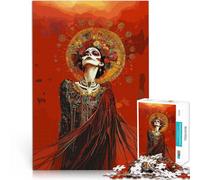 Rompecabezas de 1000 Piezas para Adolescentes Mujer con Falda en el Día de Muertos Juego de ingenio Regalo de cumpleaños 38x26cm