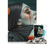 Rompecabezas de 1000 Piezas para Adolescentes Mujer con lágrimas de Sangre Juego Educativo Interesante para Reducir el estrés colección de Artistas Bellas Artes 50x75cm