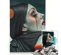 Rompecabezas de 1000 Piezas para Adolescentes Mujer con lágrimas de Sangre Juegos educativos Carrera de Velocidad Manual colección de Artistas Bellas Artes 38x52cm