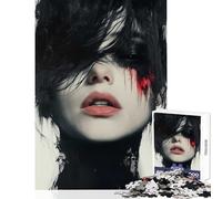 Rompecabezas de 1000 Piezas para Adolescentes Mujer con Manchas de Sangre decoración del hogar Juguetes Regalo de cumpleaños Juego práctico interacción Entre Padres e Hijos tamaño 38x52cm