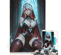 Rompecabezas de 1000 Piezas para Adolescentes: Mujer de Anime en un Entorno gótico, Juego práctico, Ideal para divertirse en Familia, Decorar el Escritorio 38x52cm