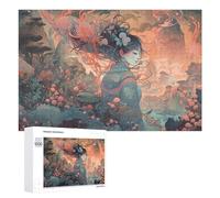 Rompecabezas de 1000 piezas para adolescentes, mujer de fantasía en flores, para adultos, juegos familiares, carreras de velocidad de mano para cumpleaños, Navidad, 1000 unidades