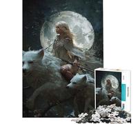 Rompecabezas de 1000 Piezas para Adolescentes Mujer de fantasía Montando una Manada de Lobos Rompecabezas para Adolescentes Que Mejora la Memoria Ayuda a ejercitar el Cerebro y es un Juego Educativo