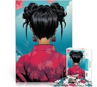 Rompecabezas de 1000 Piezas para Adolescentes Mujer en Kimono Juguetes de Entretenimiento Familiar Mejorar el Amor Entre Parejas 75x50cm