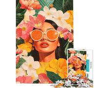 Rompecabezas de 1000 Piezas para Adolescentes Mujer Entre Flores Rompecabezas para Adolescentes Juego Familiar Corte de precisión Regalo para Reducir el estrés (Tamaño 50x75cm)