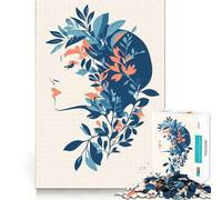 Rompecabezas de 1000 Piezas para Adolescentes Mujer Floral,Arte Abstracto Minimalista,diseño de Corte Fino,Juego Mental,Regalo,diversión para Relajarse,cumpleaños,diversión,Juego (50x75cm)