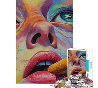 Rompecabezas de 1000 Piezas para Adolescentes Mujer fumando un cigarro Rompecabezas para Adultos Juego práctico de Corte de precisión Actividades Divertidas para Hacer en casa (Tamaño 50x75cm)