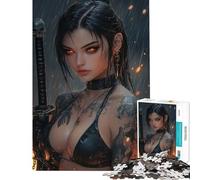 Rompecabezas de 1000 Piezas para Adolescentes Mujer guerrera Tatuada con Katana Ideal para cumpleaños y Navidad Juego Familiar de dificultad Alta para Mayores de 14 años (50x75cm)