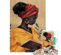Rompecabezas de 1000 Piezas para Adolescentes Mujer India Leyendo un Libro Rompecabezas para Adultos Juegos relajantes Regalos para Mujeres cumpleaños y Navidad (tamaño 38x26cm)