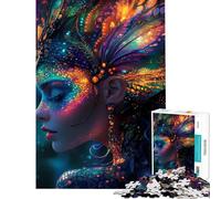 Rompecabezas de 1000 Piezas para Adolescentes Mujer mística con alas de Mariposa Rompecabezas Divertidos para Adolescentes Juegos de análisis y lógica cumpleaños y Navidad