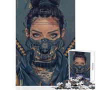 Rompecabezas de 1000 Piezas para Adolescentes Mujer Ninja samurái cibernética Juegos relajantes Mejora la Memoria Juguetes de decoración para el hogar Regalos para Reducir el estrés (38x52cm)