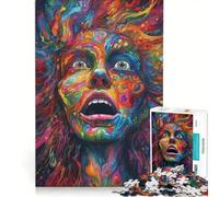 Rompecabezas de 1000 Piezas para Adolescentes Mujer psicodélica decoración de Pared Ideal para Pasar el Tiempo en casa Durante Las Vacaciones para Fortalecer el Amor en Pareja 50x75cm
