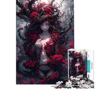 Rompecabezas de 1000 Piezas para Adolescentes Mujer Sexy Entre Rosas Juguete para Adultos Decoración de Pared Mejora la Memoria Regalos para Amigos y Familiares (tamaño 38x26cm)