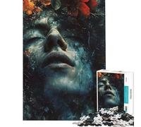 Rompecabezas de 1000 Piezas para Adolescentes Mujer Surrealista Hojas Naturaleza Rompecabezas para Adultos Juguetes de Bricolaje Vacaciones en casa Matar el Tiempo Juego desafiante Regalos (38x52cm)