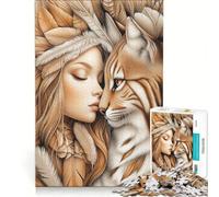 Rompecabezas de 1000 Piezas para Adolescentes Mujer y Lince Juguetes para armar decoración de Pared con Piezas de Formas aleatorias Que encajan Perfectamente 38x52cm