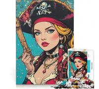 Rompecabezas de 1000 Piezas para Adolescentes: Mujeres Piratas de fantasía, Juegos Familiares, desafiante de completar, Regalos para Amigos y Familiares 50x75cm