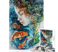 Rompecabezas de 1000 Piezas para Adolescentes Mundo acuático místico Juego práctico Educativo para decoración del hogar Ideal para Relajarse y estimular el intelecto (38x26cm)