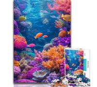 Rompecabezas de 1000 Piezas para Adolescentes Mundo Marino 1000 Piezas para Adultos Juego de Preguntas decoración de Pared cumpleaños y Navidad 75x50cm