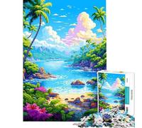 Rompecabezas de 1000 Piezas para Adolescentes Mundo Tropical Arte pixelado Juegos educativos Juguetes de Aprendizaje Regalo de cumpleaños decoración del hogar (tamaño 50x75cm)