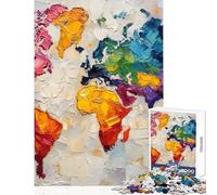 Rompecabezas de 1000 Piezas para Adolescentes Mundo vívido Mapa Texturizado de Colores Juego Educativo Ideal para Pasar el Tiempo en casa decoración del hogar Juguetes Juego desafiante Regalos